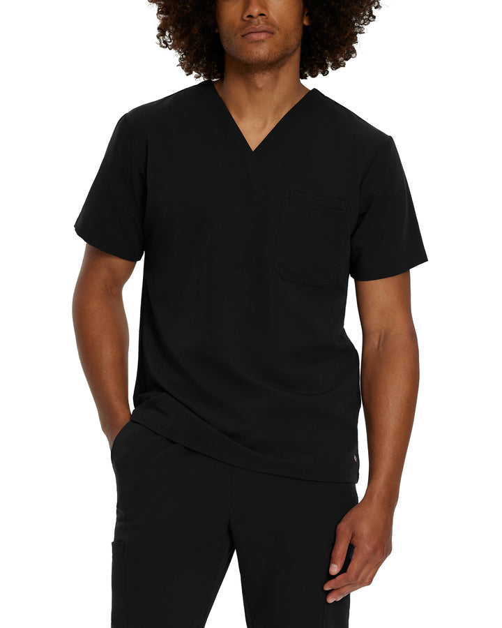 White Cross V-Tess Men's 2-Pocket V-Neck Scrub Top