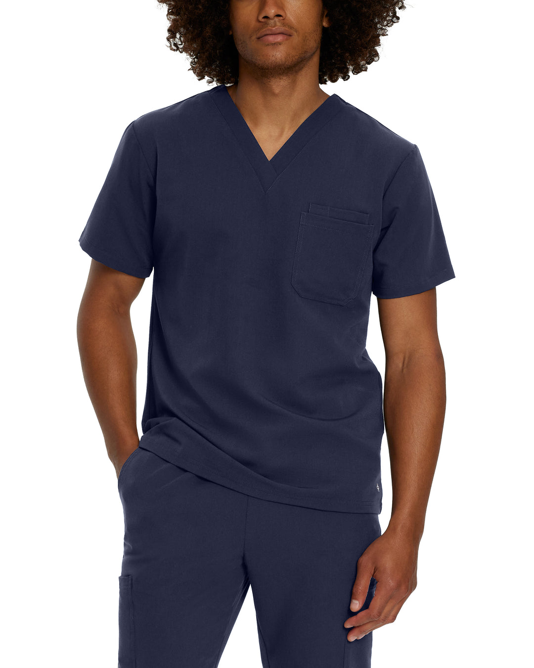 White Cross V-Tess Men's 2-Pocket V-Neck Scrub Top