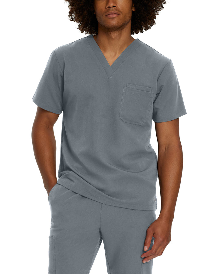 White Cross V-Tess Men's 2-Pocket V-Neck Scrub Top