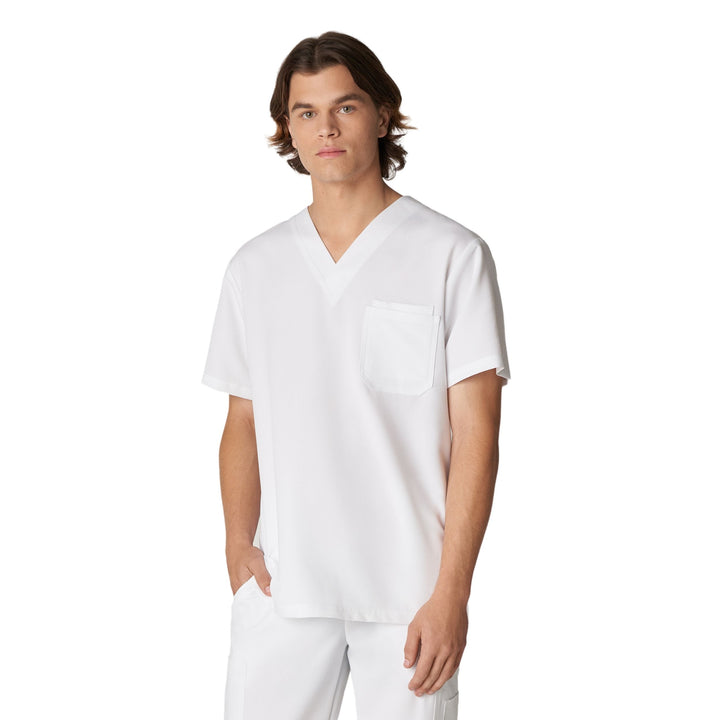 White Cross V-Tess Men's 2-Pocket V-Neck Scrub Top