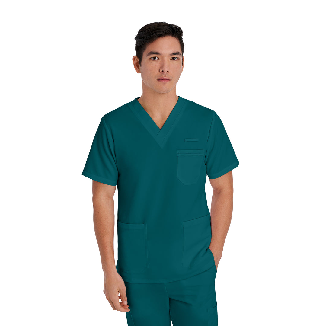 White Cross V-Tess Men's 3-Pocket V-Neck Scrub Top