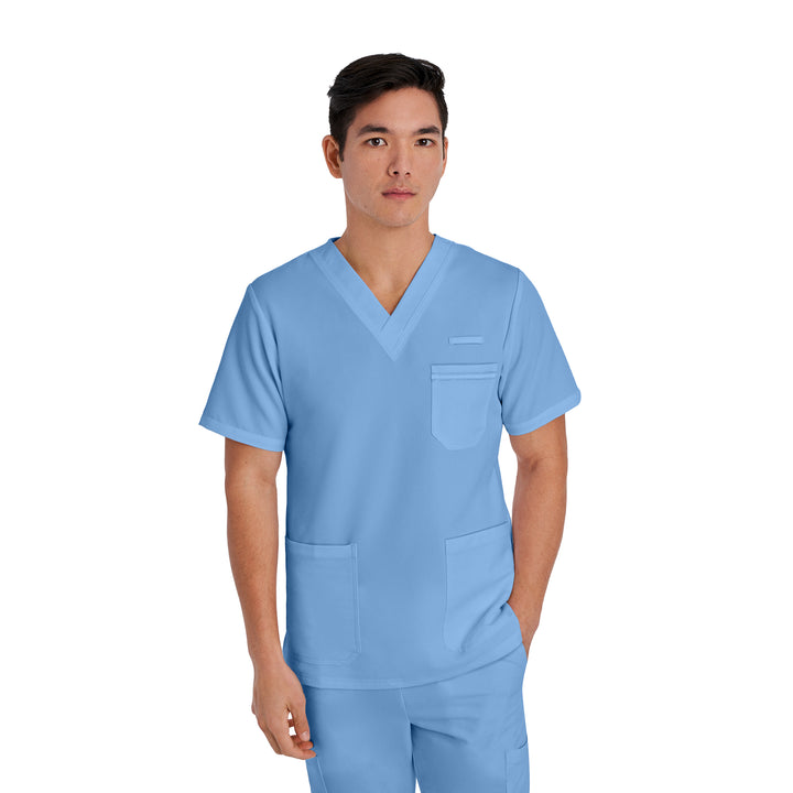 White Cross V-Tess Men's 3-Pocket V-Neck Scrub Top