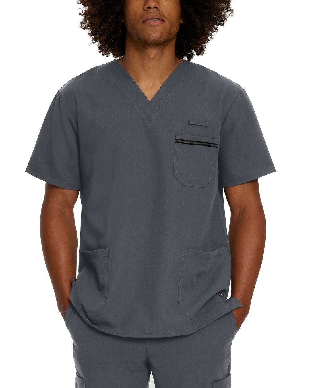 White Cross V-Tess Men's 3-Pocket V-Neck Scrub Top