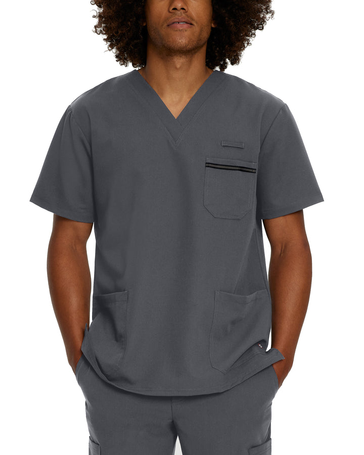 White Cross V-Tess Men's 3-Pocket V-Neck Scrub Top