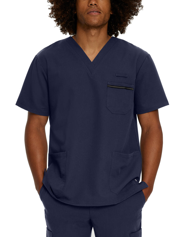 White Cross V-Tess Men's 3-Pocket V-Neck Scrub Top