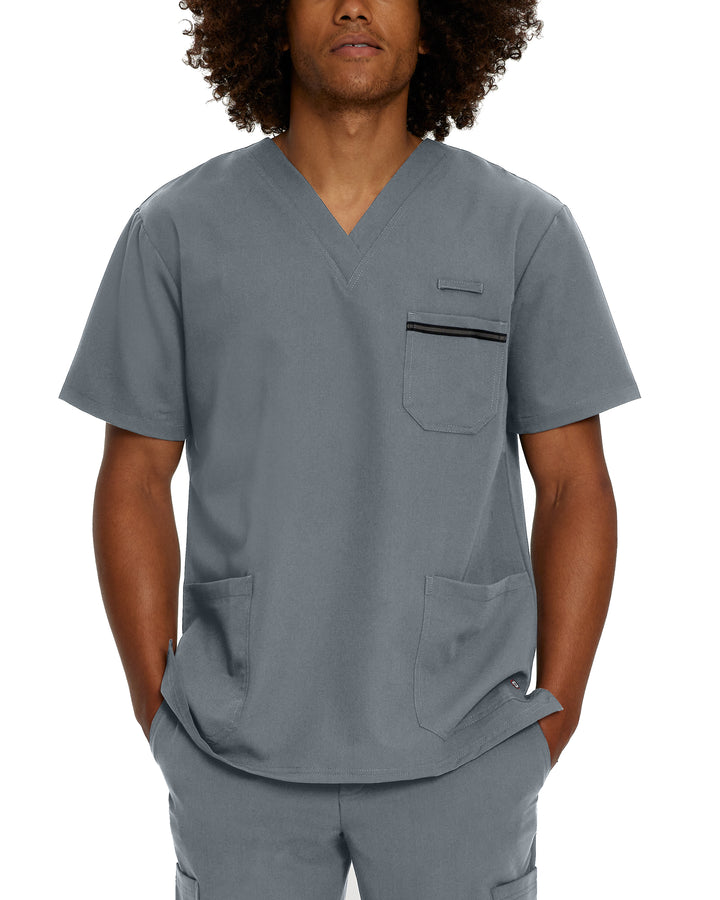 White Cross V-Tess Men's 3-Pocket V-Neck Scrub Top