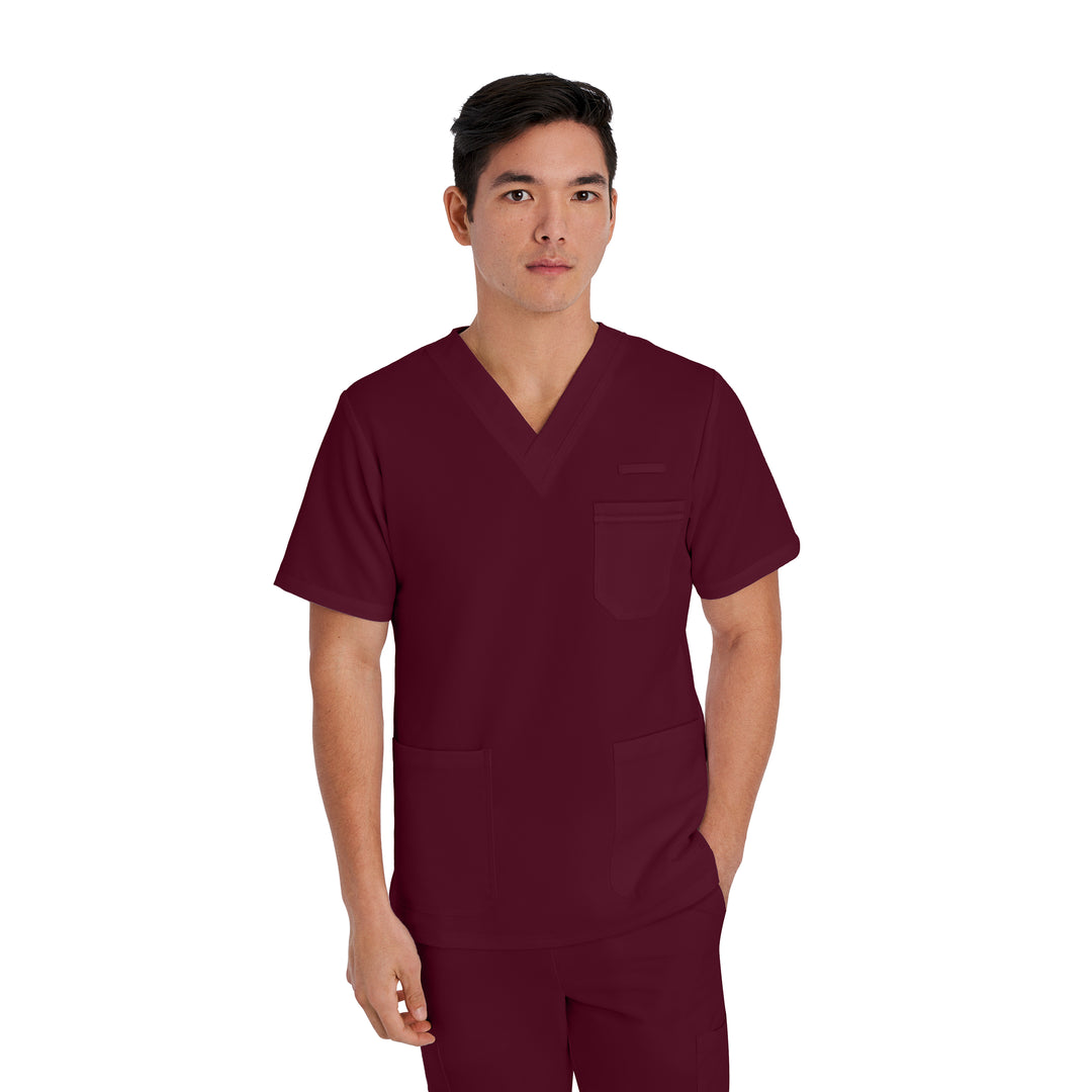 White Cross V-Tess Men's 3-Pocket V-Neck Scrub Top