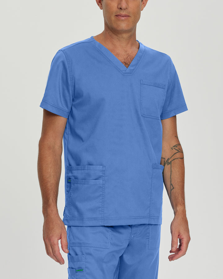 Landau ProFlex Men's 4-Pocket V-Neck Scrub Top 2