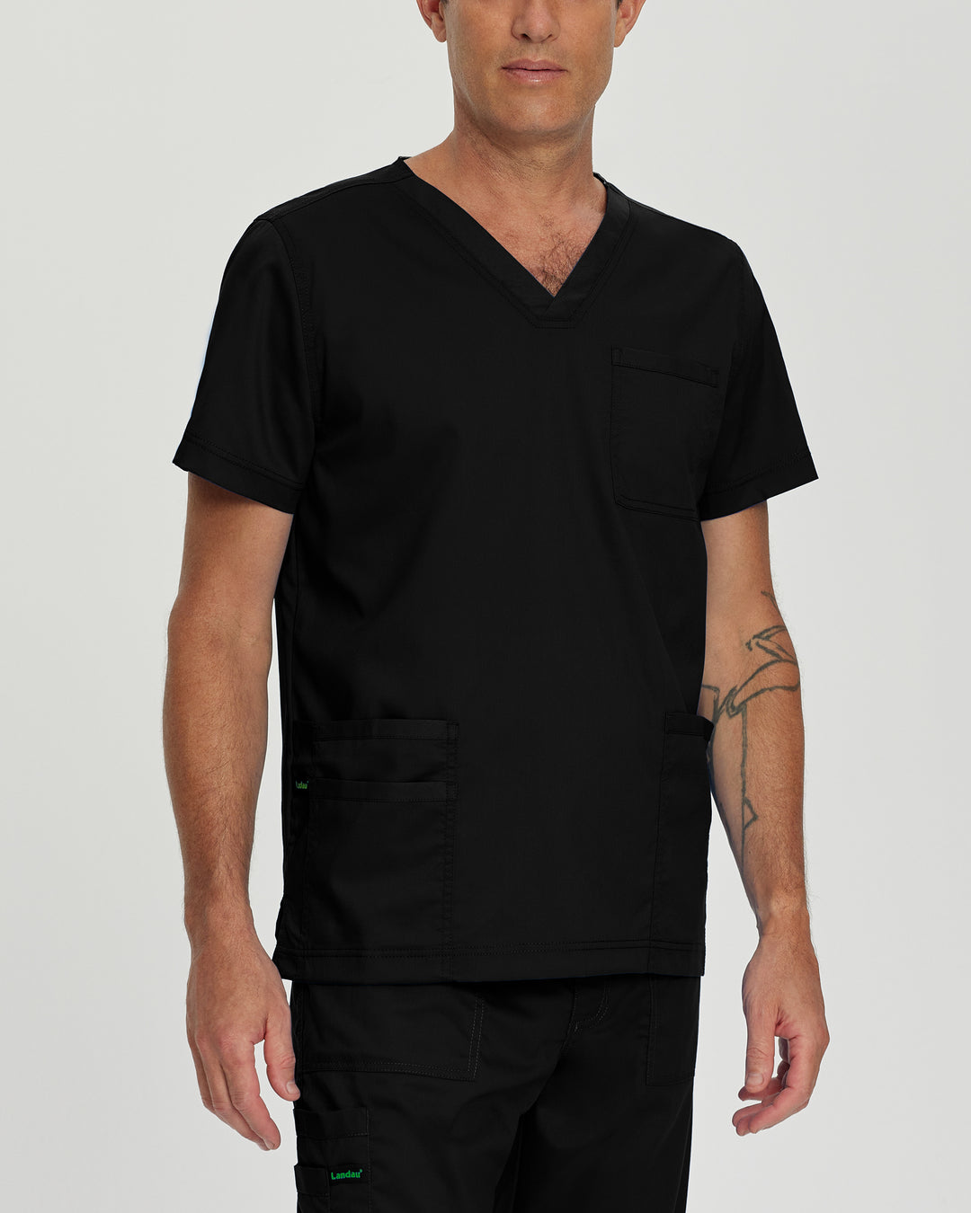 Landau ProFlex Men's 4-Pocket V-Neck Scrub Top 2