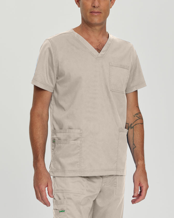 Landau ProFlex Men's 4-Pocket V-Neck Scrub Top