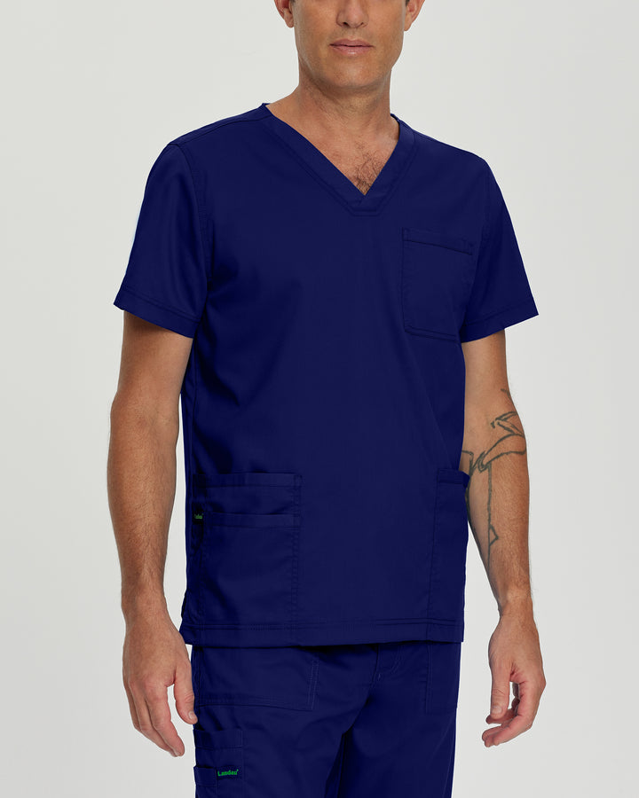 Landau ProFlex Men's 4-Pocket V-Neck Scrub Top