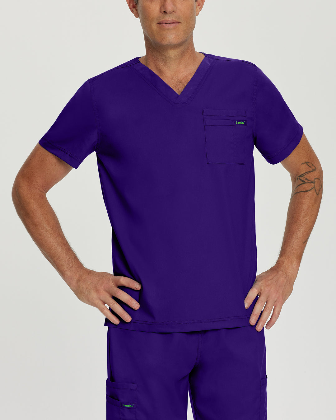 Landau ProFlex Unisex 2-Pocket V-Neck Scrub Top