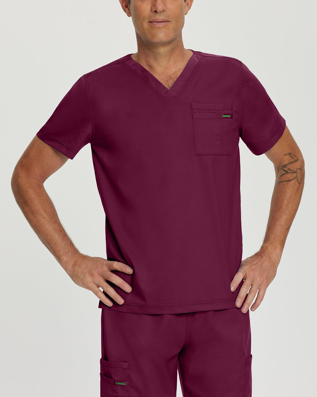 Landau ProFlex Unisex 2-Pocket V-Neck Scrub Top