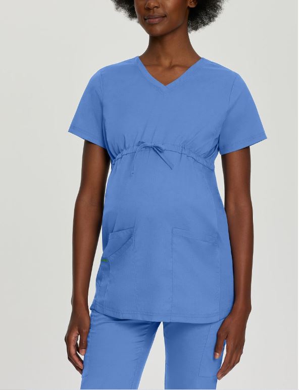 Landau ProFlex Women's 3-Pocket V-Neck Maternity Scrub Top