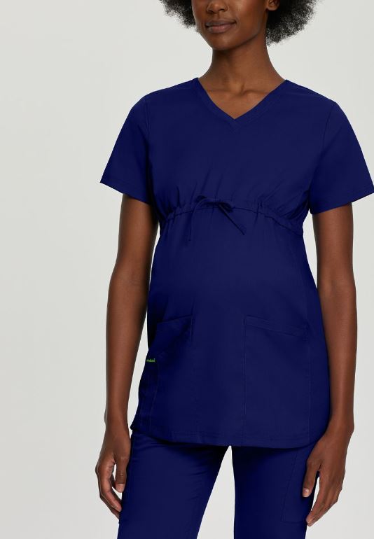 Landau ProFlex Women's 3-Pocket V-Neck Maternity Scrub Top