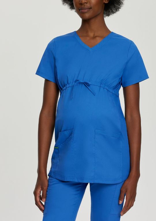 Landau ProFlex Women's 3-Pocket V-Neck Maternity Scrub Top