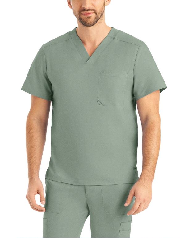 Landau ProFlex Men's 2-Pocket V-Neck Scrub Top 2