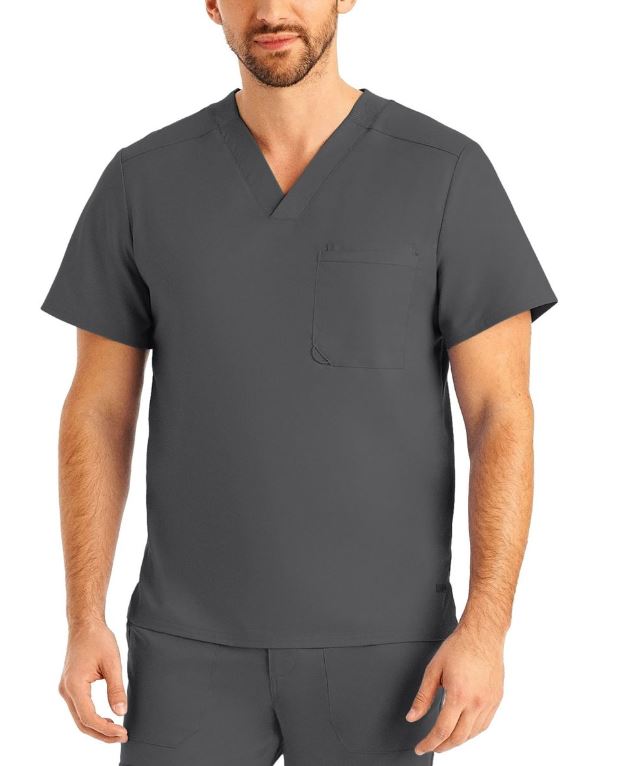 Landau ProFlex Men's 2-Pocket V-Neck Scrub Top 2