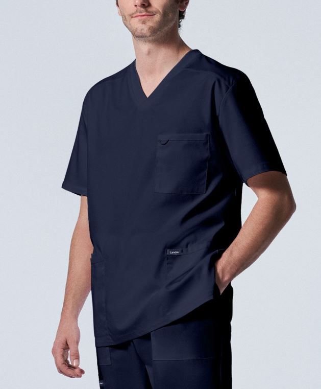 Landau ProFlex Men's 4-Pocket V-Neck Scrub Tops 2