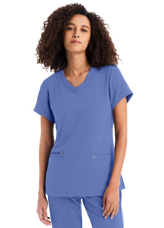 White Cross CRFT Women's 3-Pocket V-Neck Scrub Top