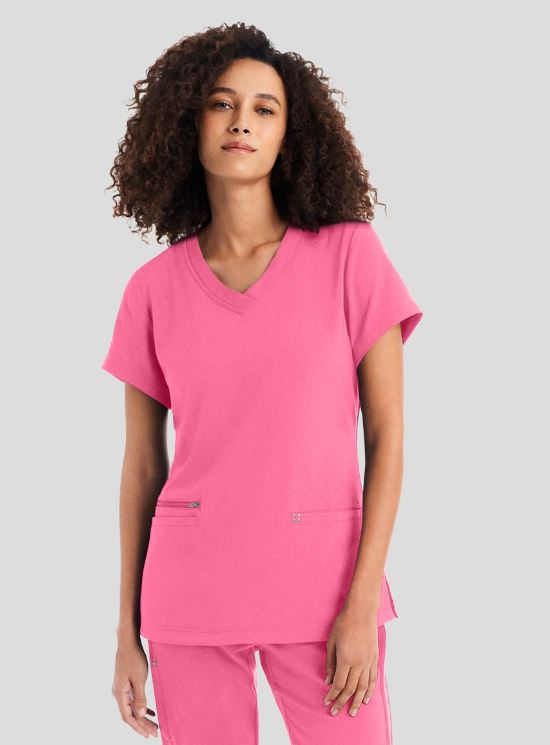 White Cross CRFT Women's 3-Pocket V-Neck Scrub Top