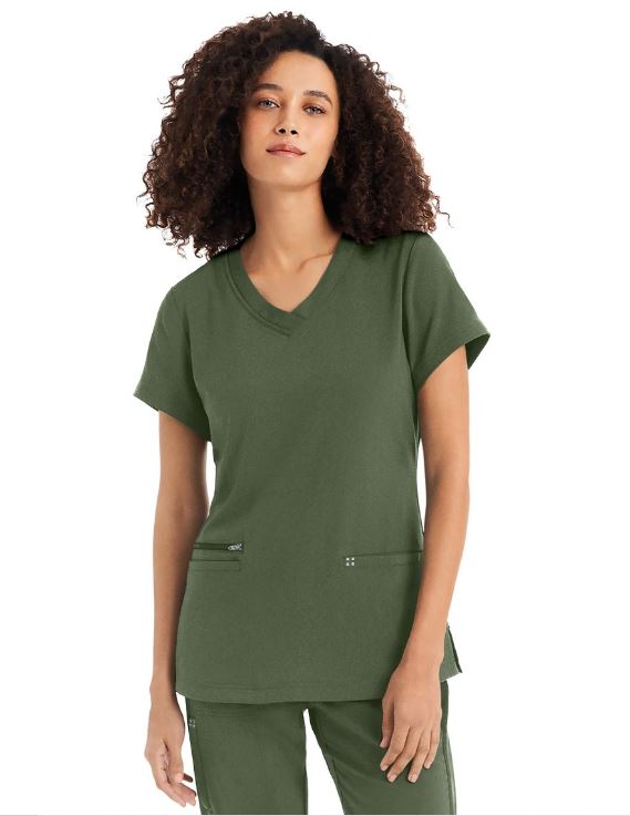 White Cross CRFT Women's 3-Pocket V-Neck Scrub Top