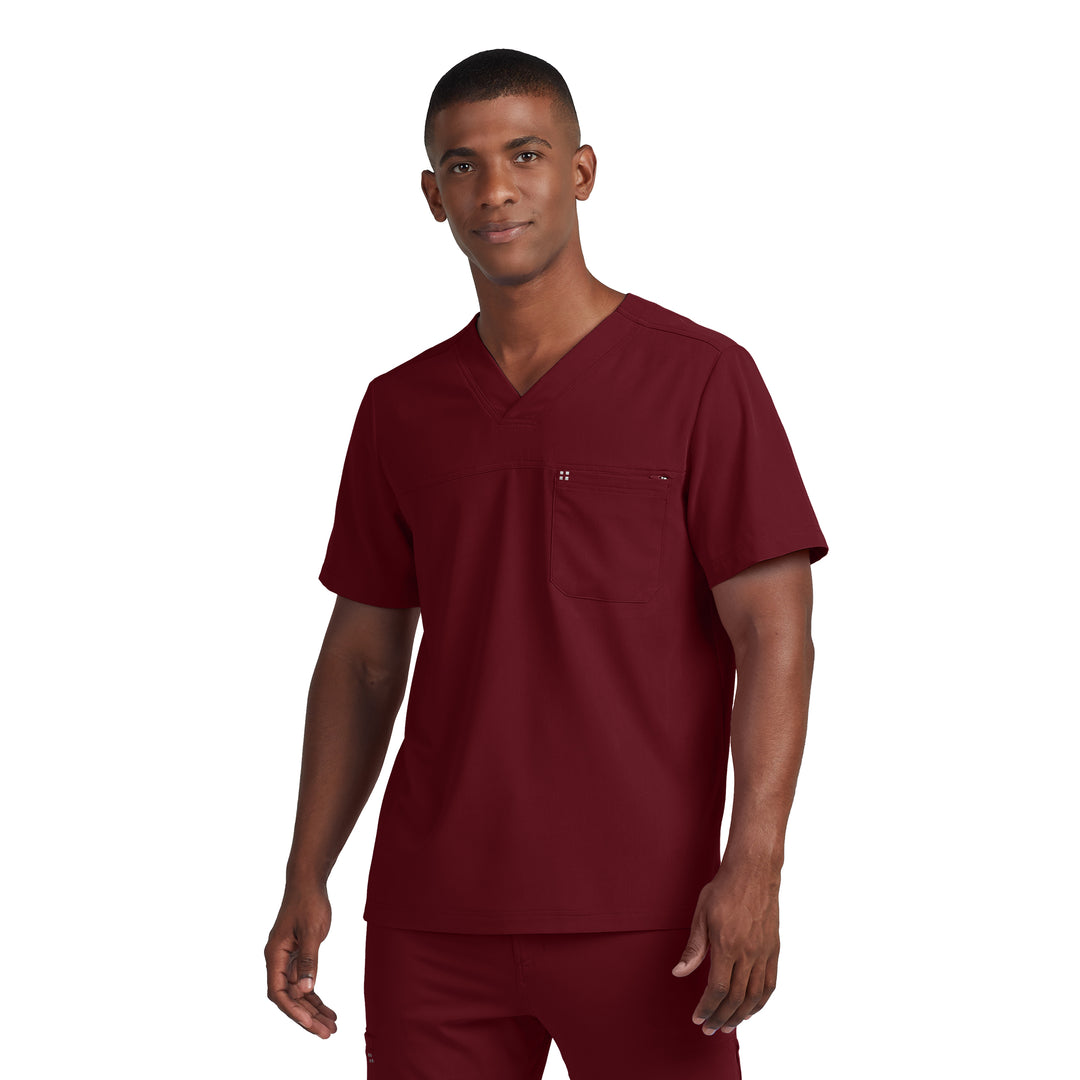 White Cross CRFT Men's 2-Pocket V-Neck Scrub Top