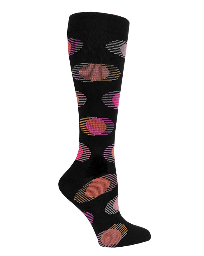 12" Premium Knit Compression Socks - Abstract Eclipse Black