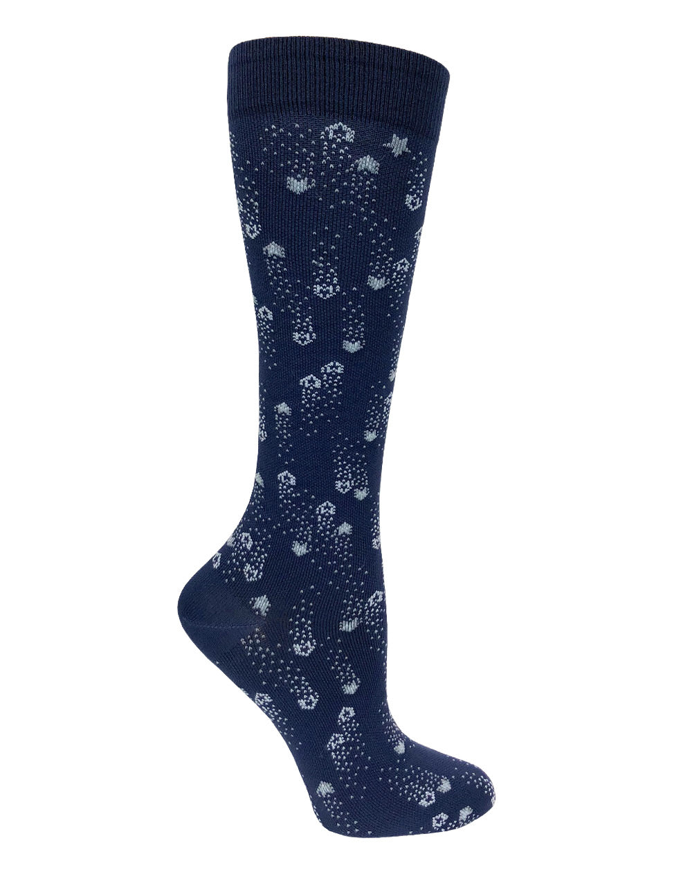 12" Premium Knit Compression Socks - Shooting Stars Navy