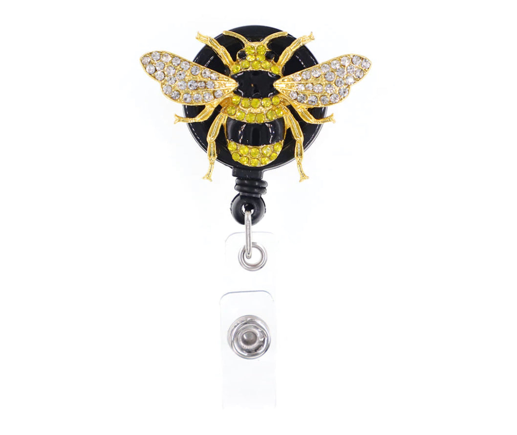 Bumble Bee Sparkle and Shine Rhinestone Badge Reel