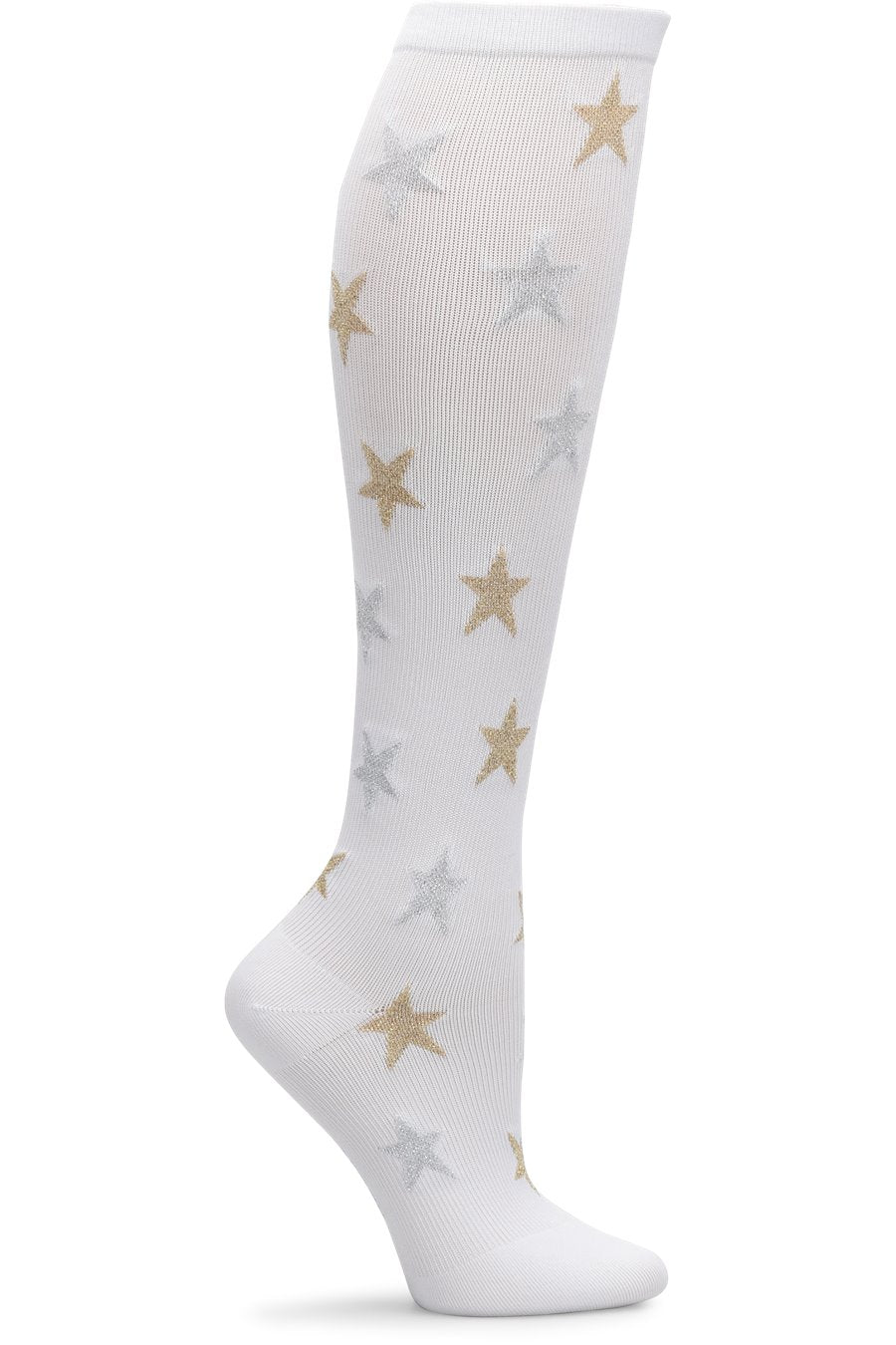Compression Socks White Sparkle Star